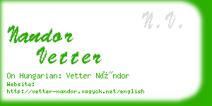 nandor vetter business card